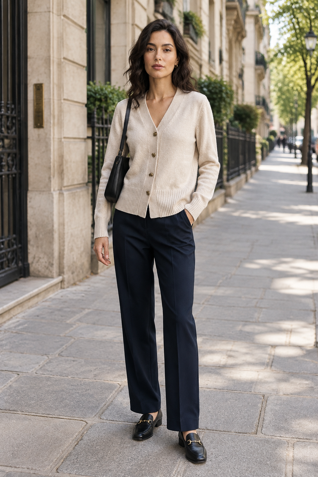 Cardigan V-Neck Détendu pour Tous les Jours