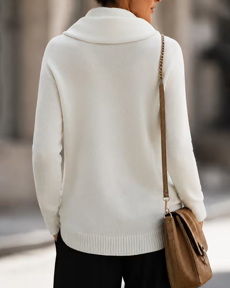 Pullover Col Mock Slim Fit Manches Longues