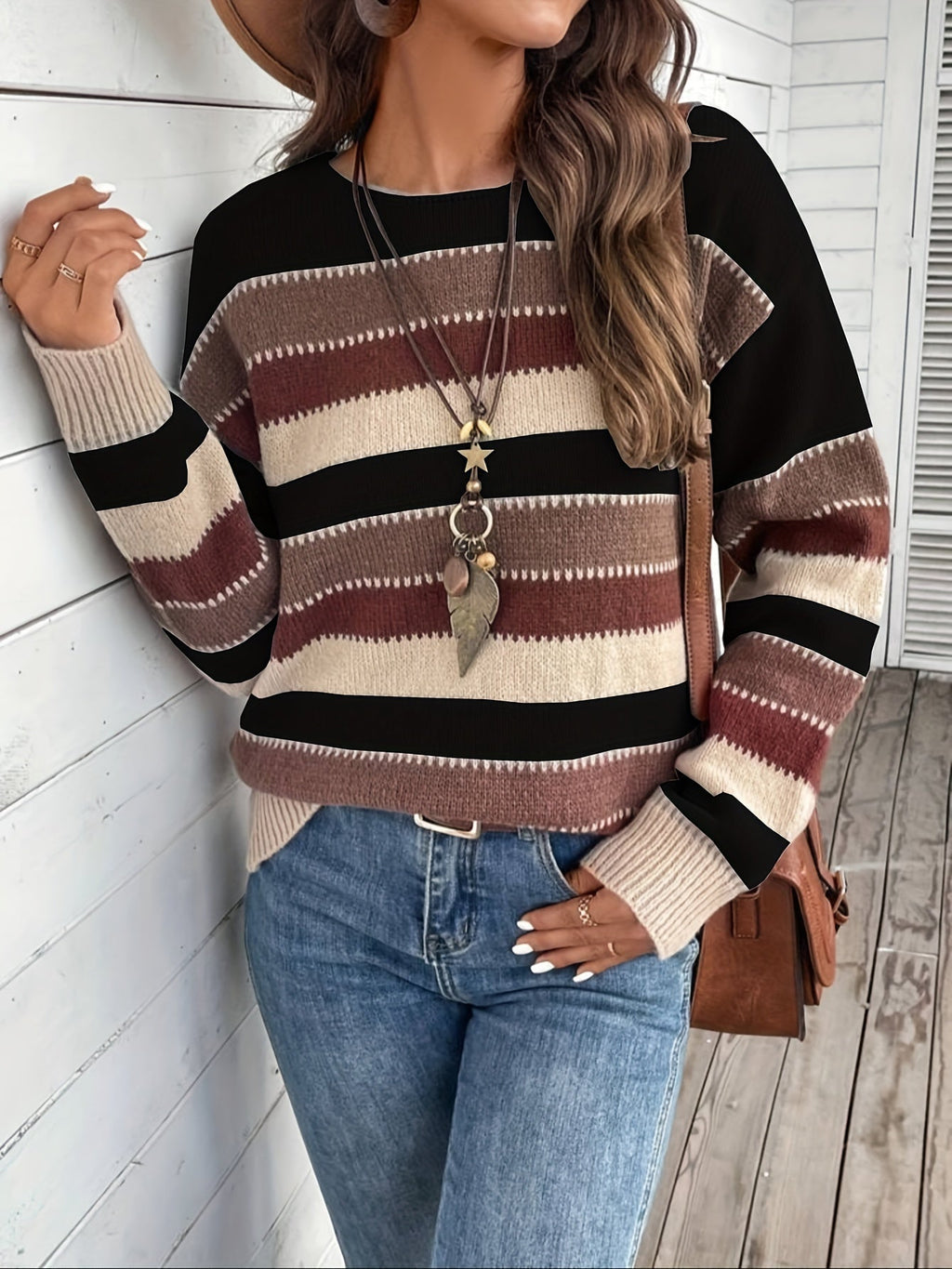 Delphine | Pull à Col Rond Rayé