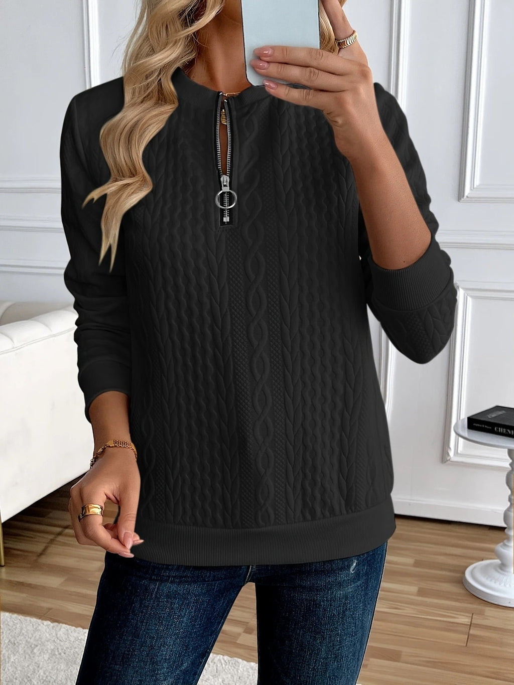 PULL STRUCTURÉ EN ZIP POUR FEMMES