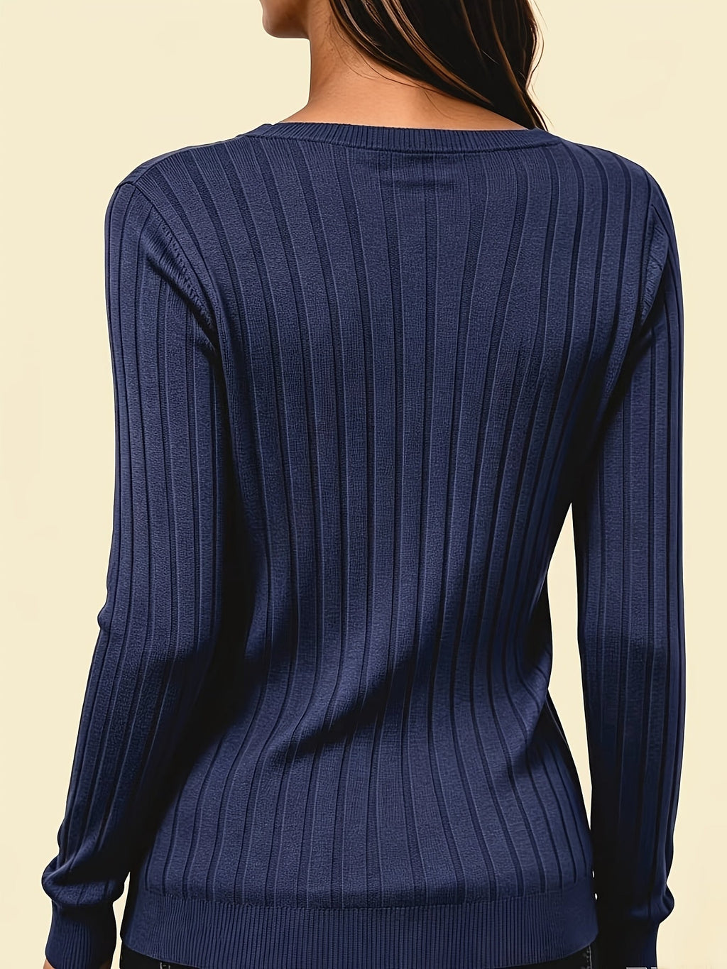 TOP RIBBLE AVEC COL EN V POUR FEMMES