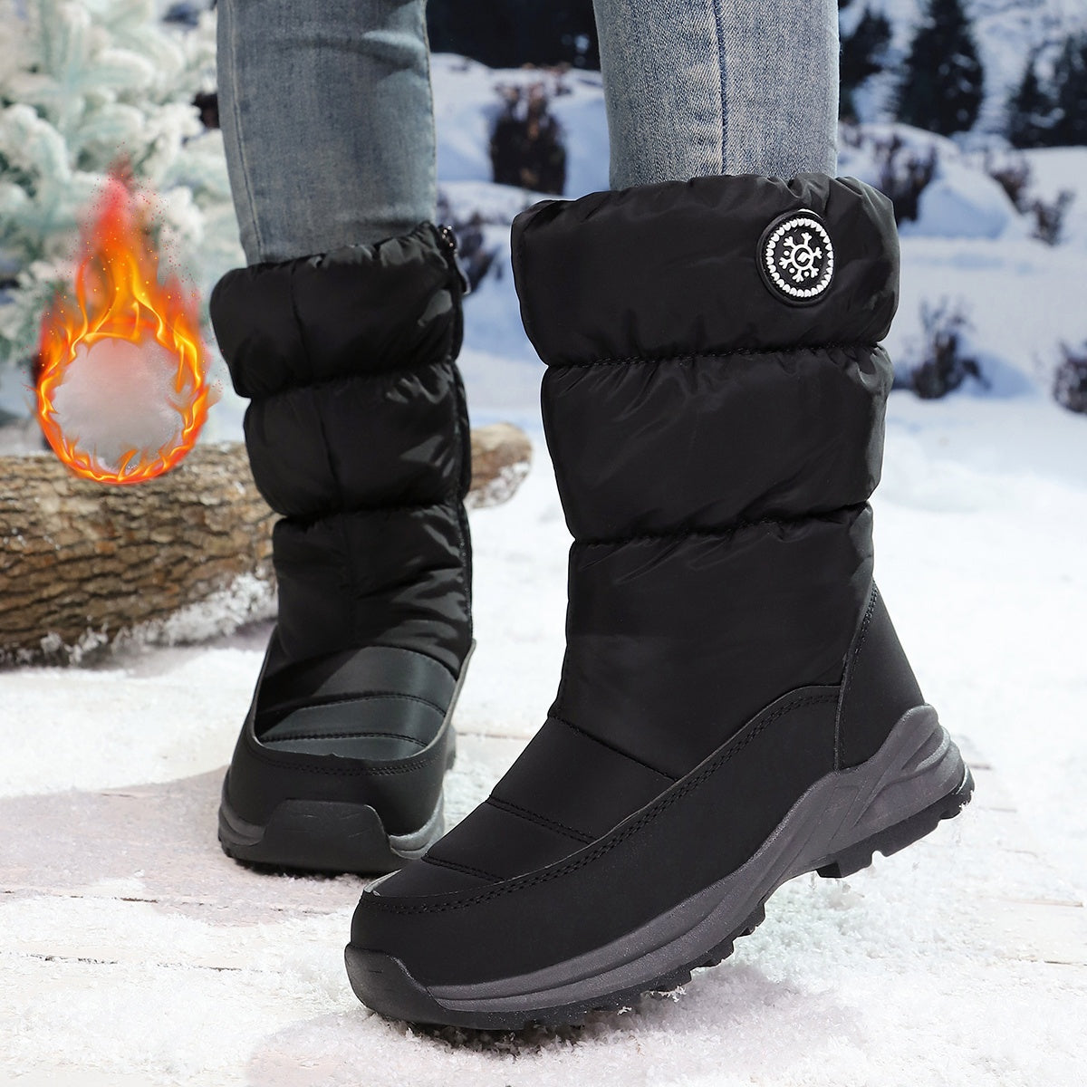 Snavie | Bottes d'hiver pour femmes à tige mi-haute