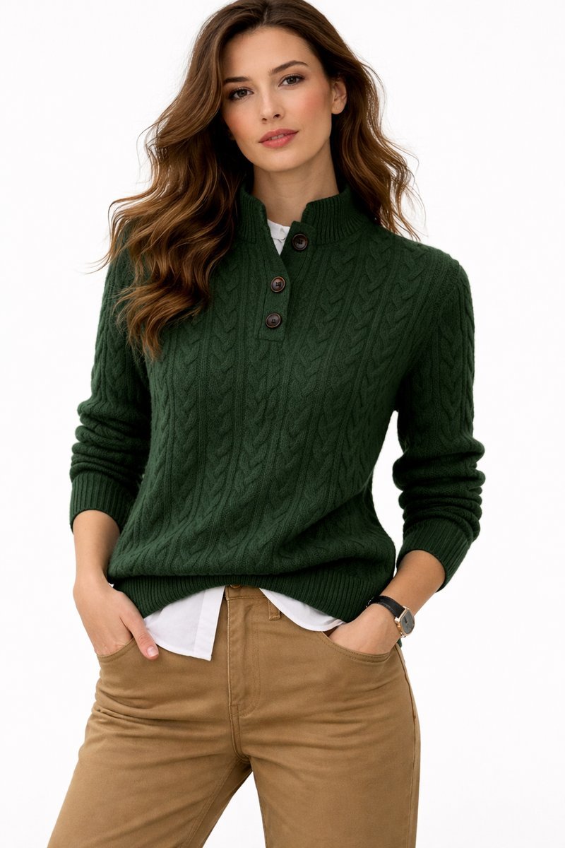 Amelia | Pull col roulé en cable classique et élégant