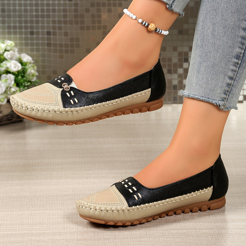 Zasreen | Chaussures en cuir orthopédiques pour femmes avec découpes aérées