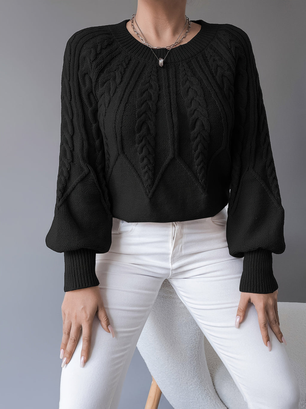 Louise - Pull Oversized Élégant en Câble