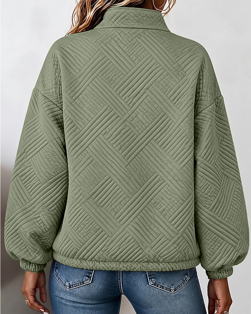 Veste courte à col montant et fermeture éclair