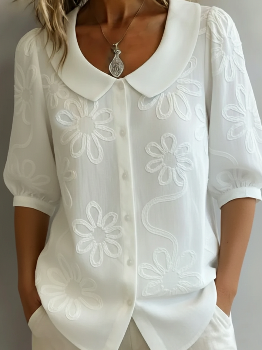Aurélie™ — Blouse légère avec design floral pour une élégance naturelle