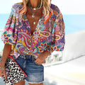 Savannah | Blouse Boutonnée Imprimé Paisley Bohème pour Femmes