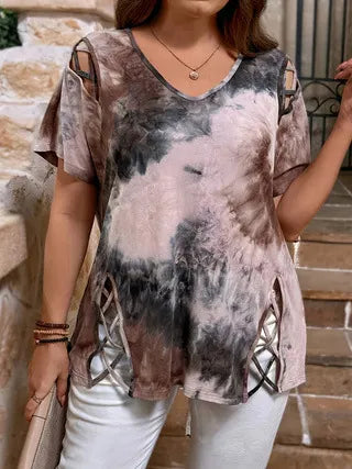 Anelisse | Blouse d'été avec décolleté en V et imprimé cœur