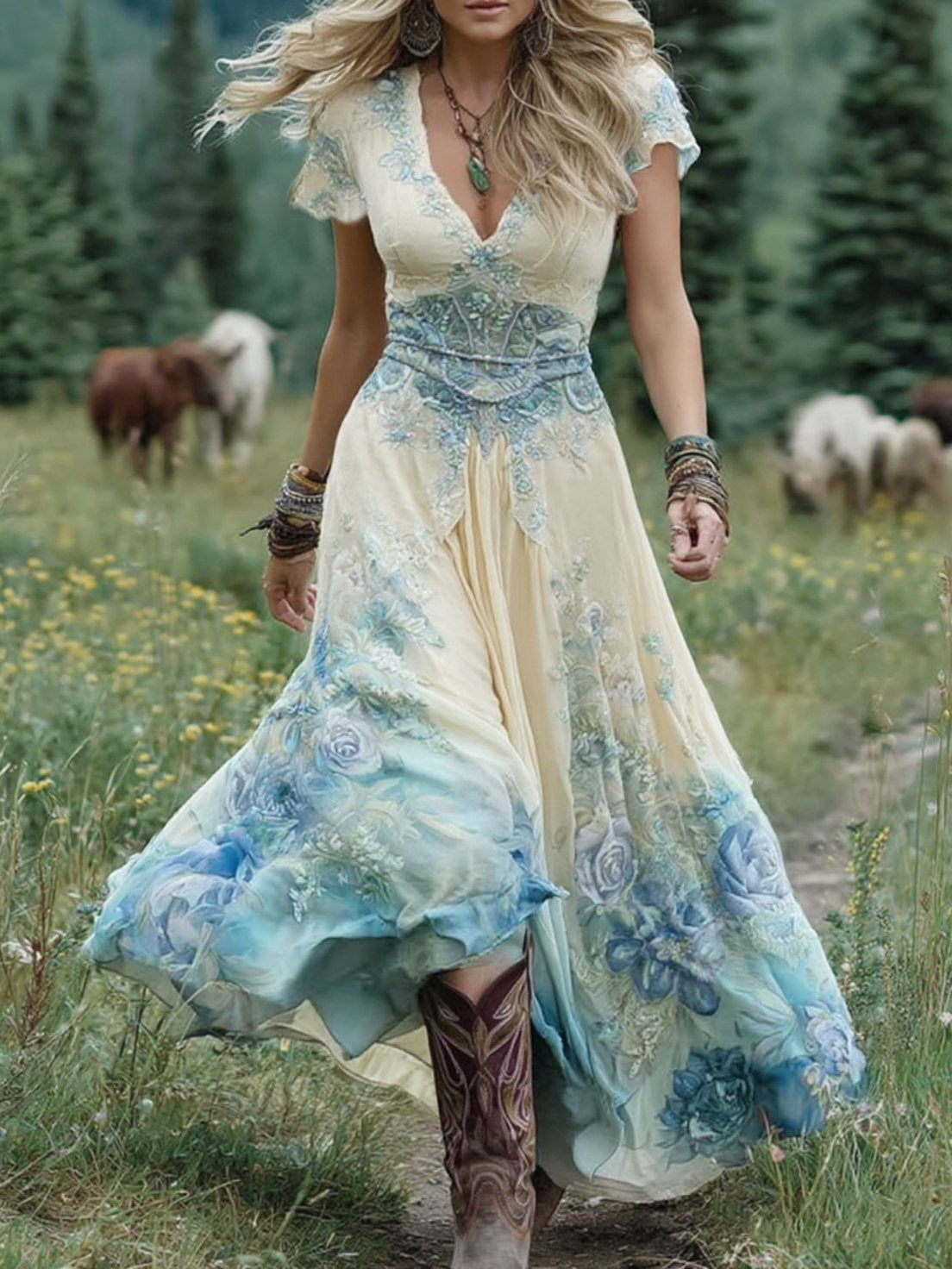 Mavis™ – Robe Maxi Florale Élégante