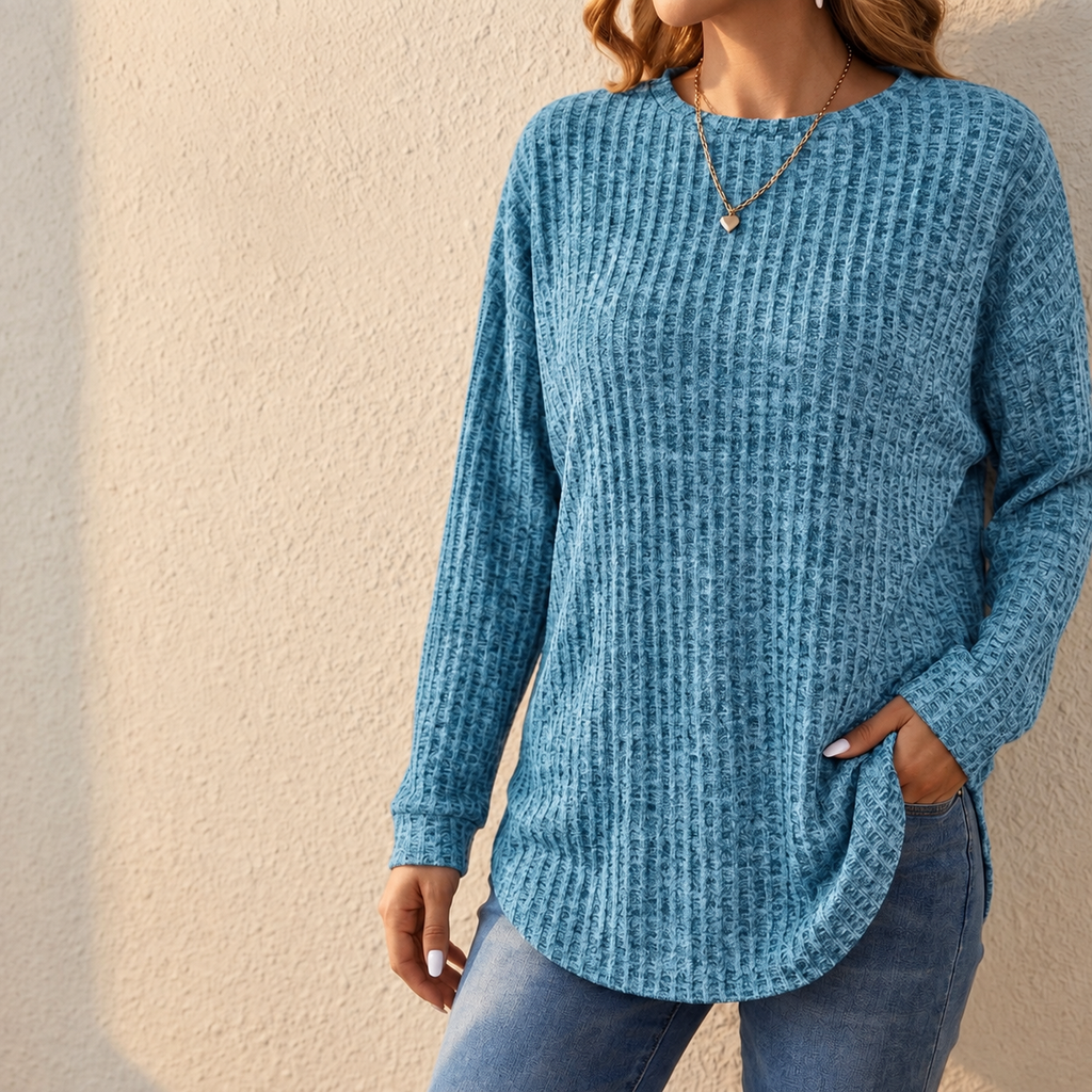 Camilla | Pull en Tricot Oversize Élégant et Confortable avec Texture Waffle