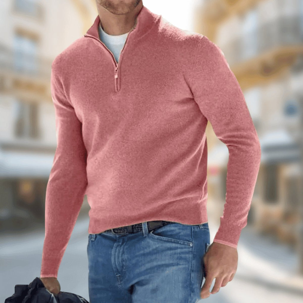 Jonas | Pull en Tricot Moderne avec Fermeture Éclair Quart