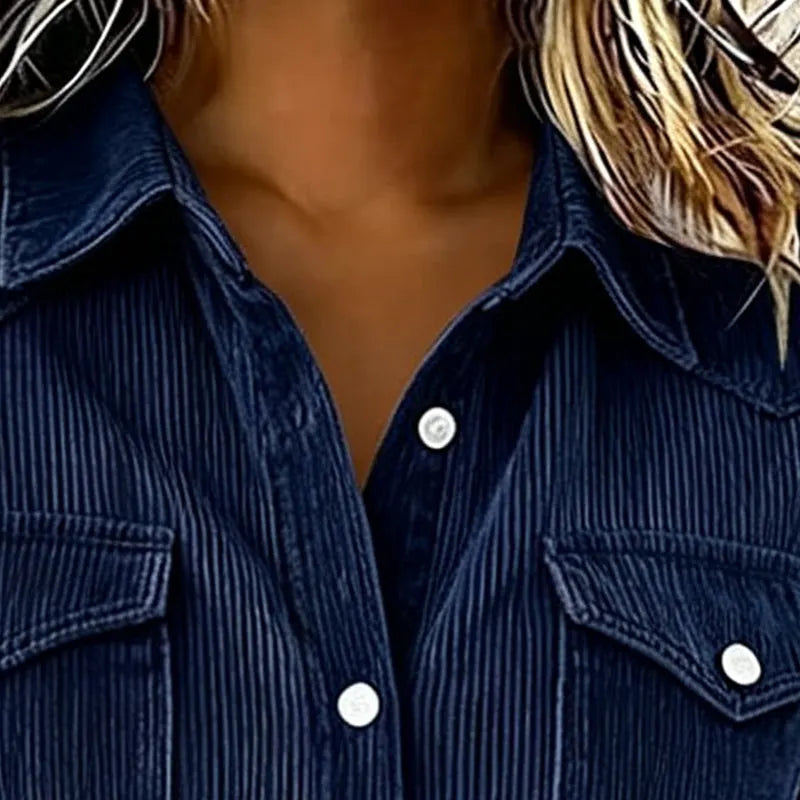 Luoceta | Chemise décontractée à rayures avec poches poitrine