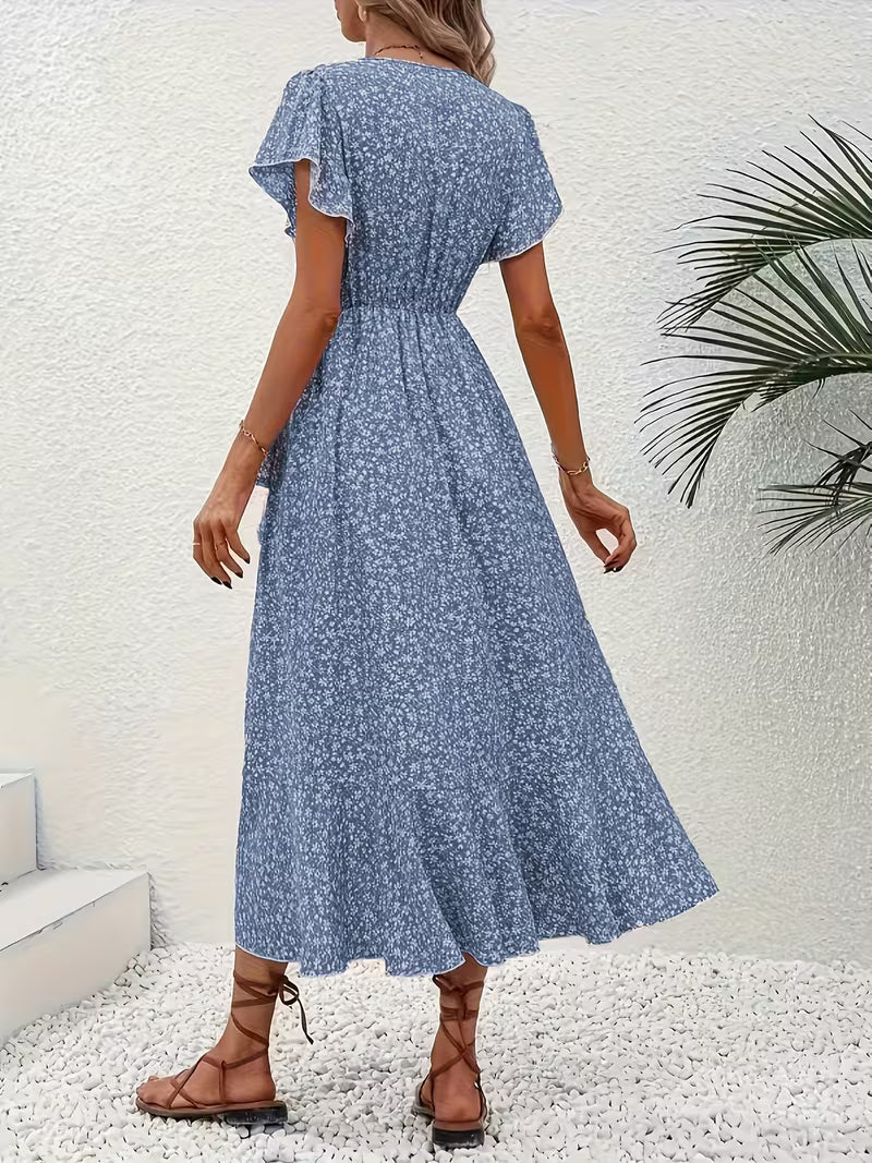 Elara | Robe portefeuille fluide et évasée