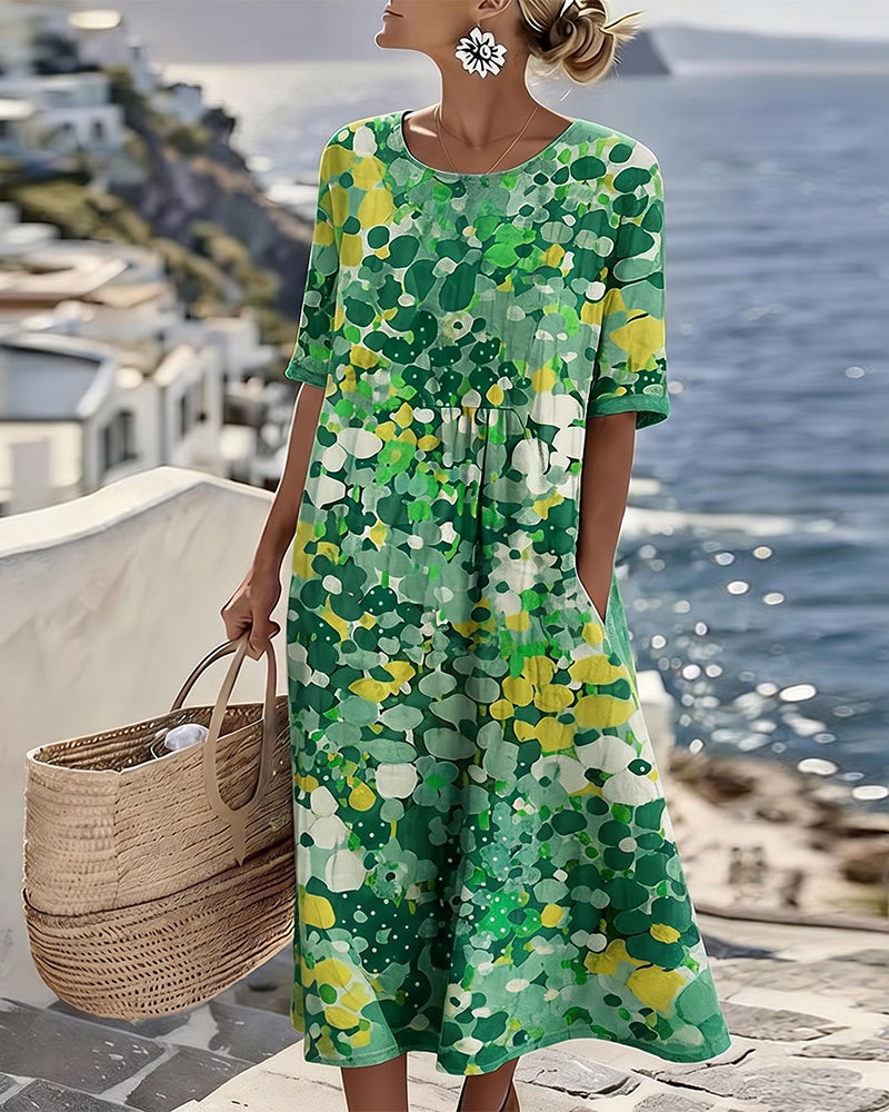 Xenjia | Robe midi décontractée avec imprimé floral coloré