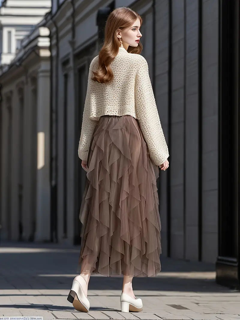Cecil™ - Jupe Tutu en Tulle à Superpositions Élégantes