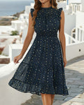 Robe Volante Sans Manches Flounce