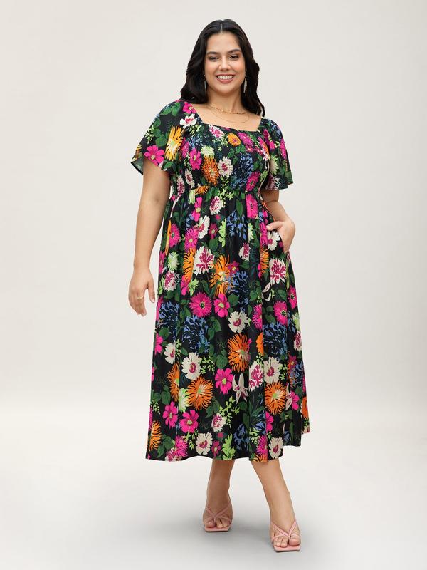 Cariella | Robe Midi Féminine avec Manches Flottantes