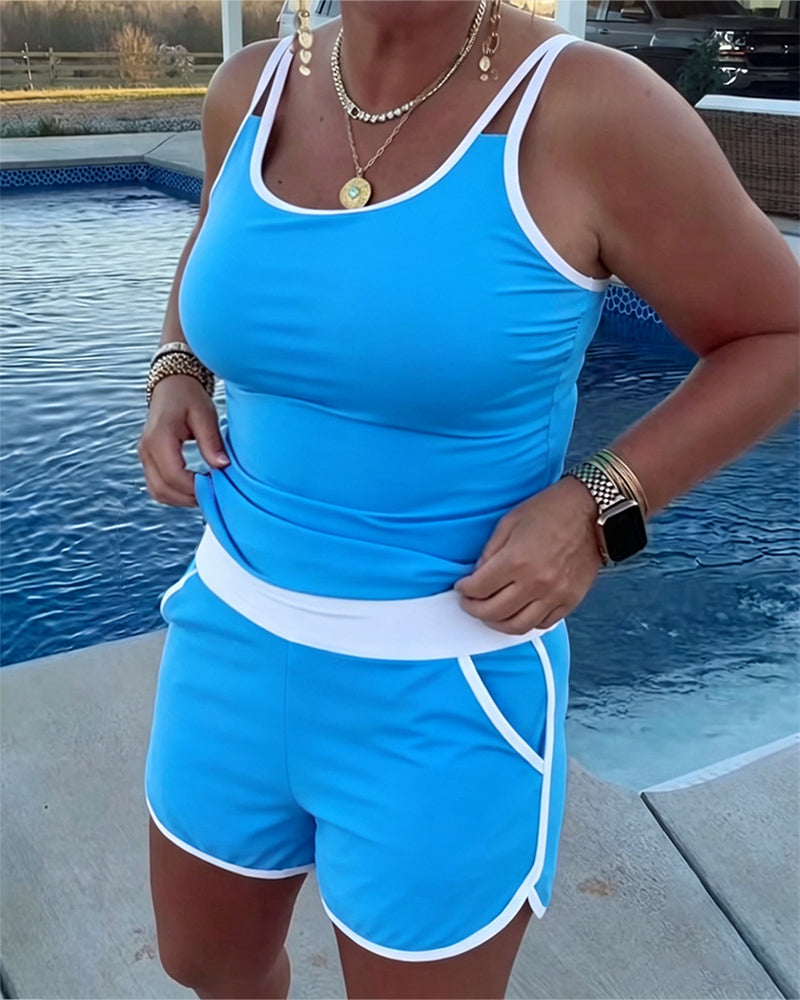 Cybella | Tankini moderne avec garniture bicolore