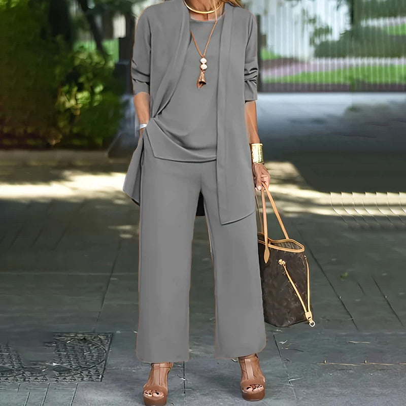 Ensemble chic 3 pièces pour femmes en coupe Relaxed Fit
