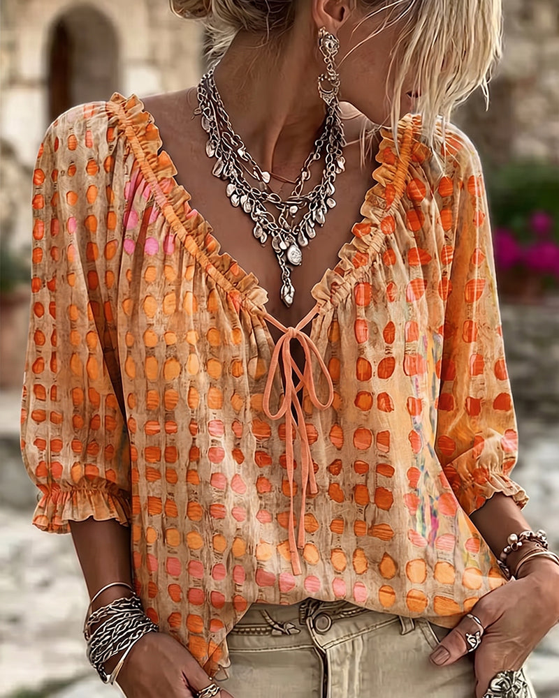 Ramceel | Blouse à pois avec détail de lacet