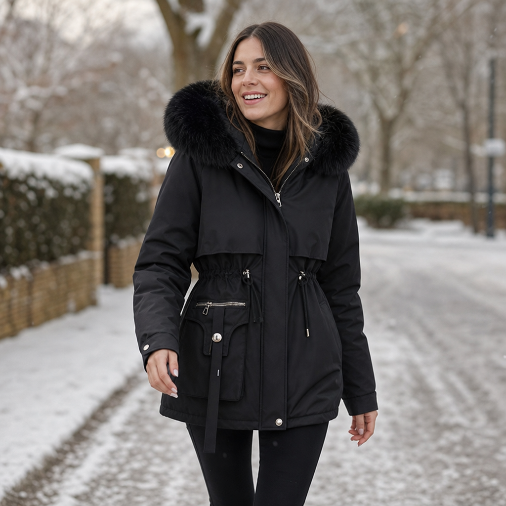 Emily | Veste d'hiver pour hommes chaude et élégante avec capuche en fausse fourrure