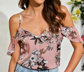 Blouse femme avec détails en volants et épaules dénudées Heidi-Mode