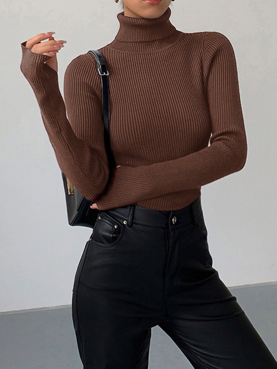 Charlotte | Pull à col roulé côtelé élégant et confortable