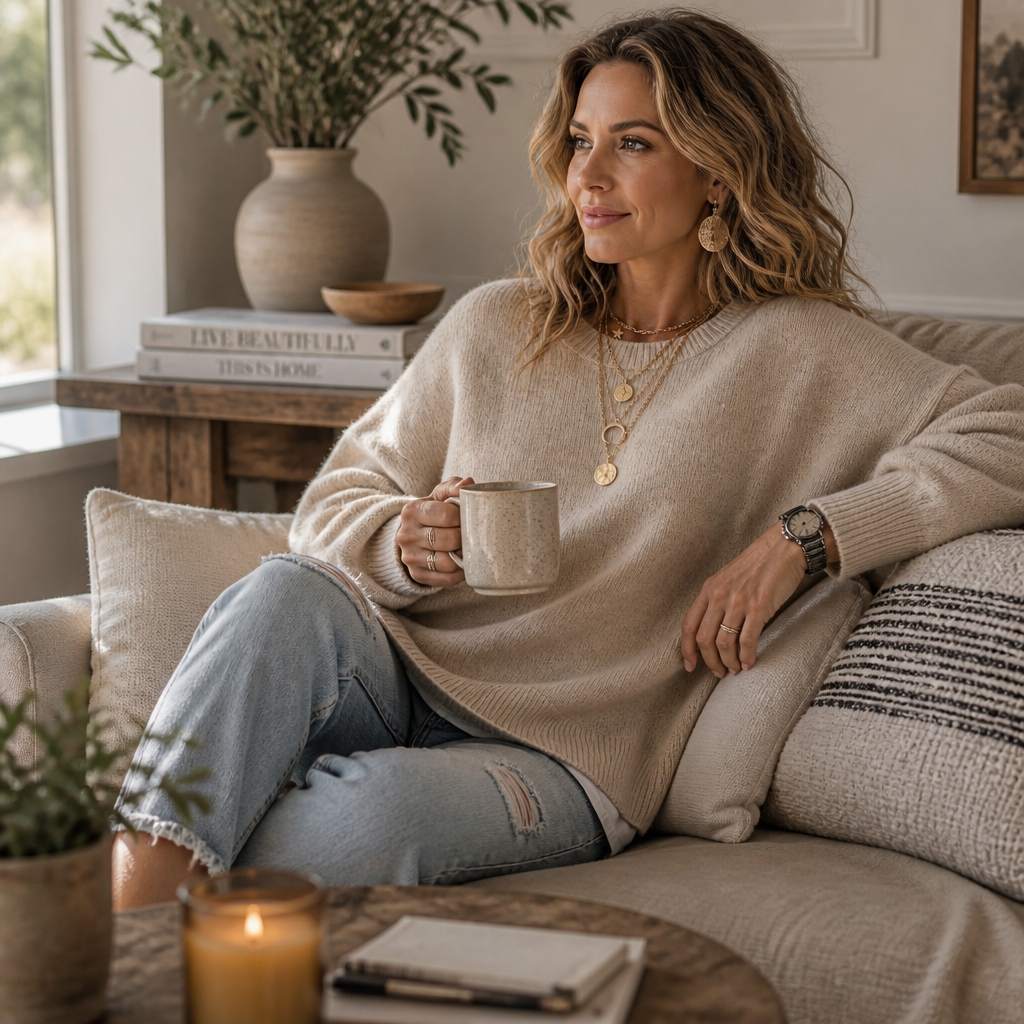 Selina | Pull en Tricot Décontracté et Doux avec Manches Volumineuses