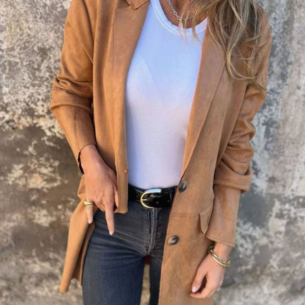 Amelie | Manteau élégant pour femmes, col revers long, veste de transition