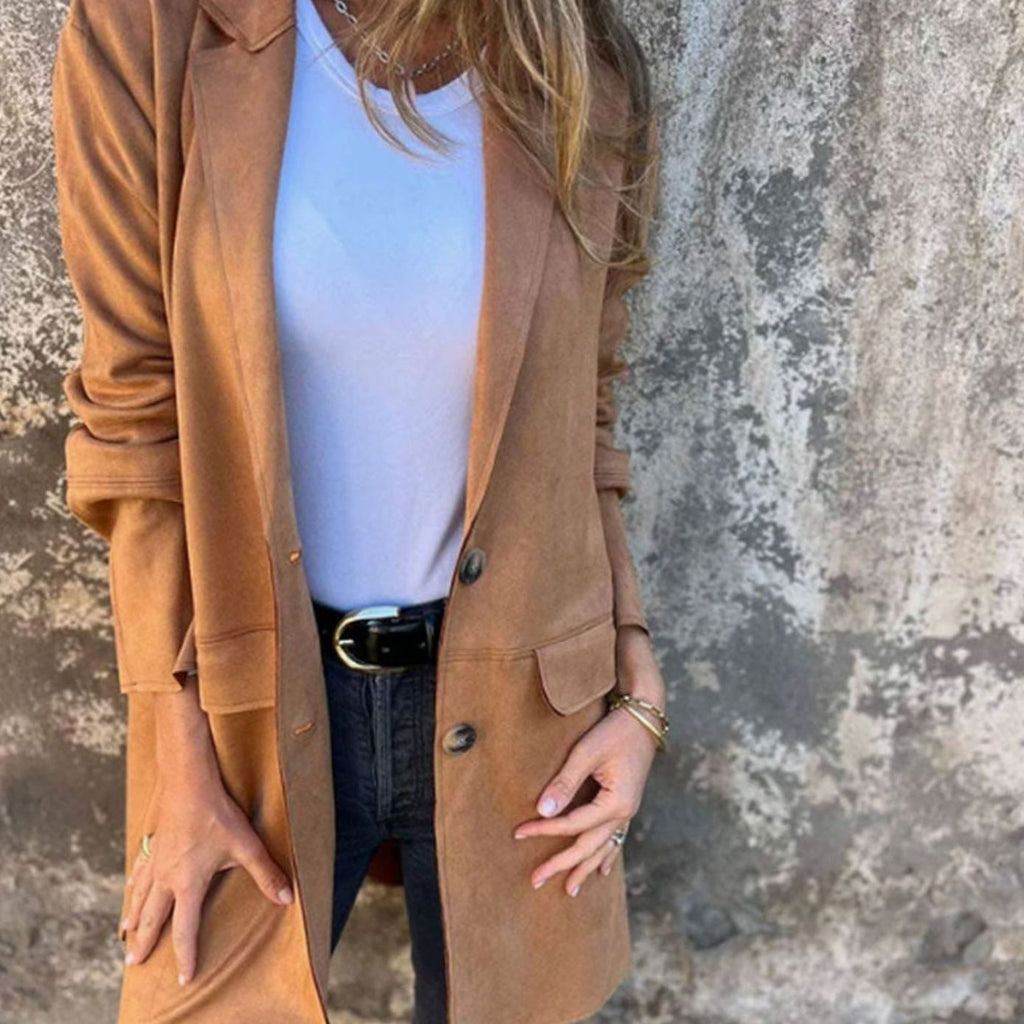 Amelie | Manteau élégant pour femmes, col revers long, veste de transition