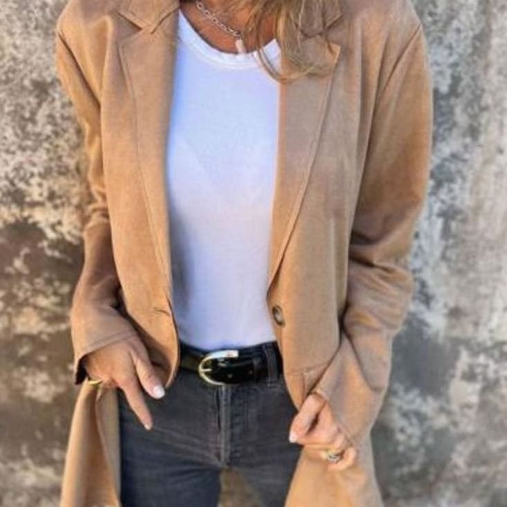 Amelie | Manteau élégant pour femmes, col revers long, veste de transition