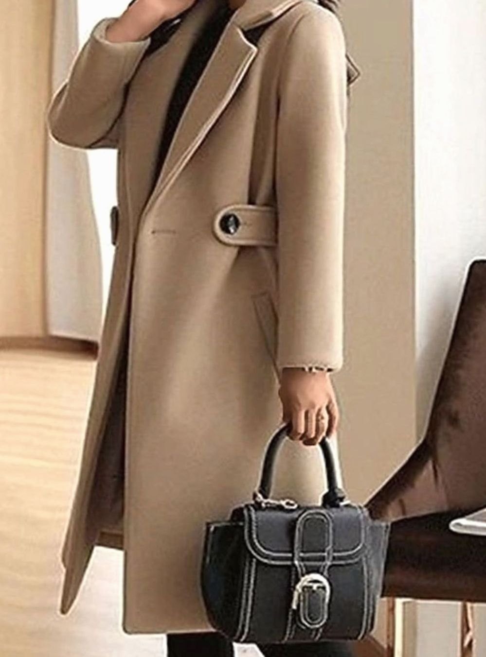 Katharina | Manteau élégant pour femmes, manteau en laine cintré avec ceinture
