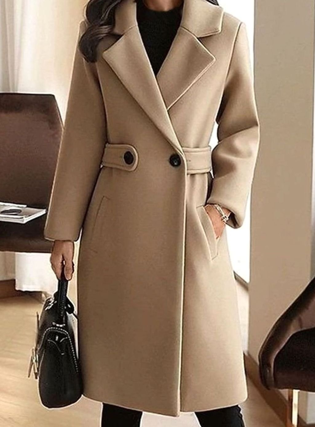 Katharina | Manteau élégant pour femmes, manteau en laine cintré avec ceinture