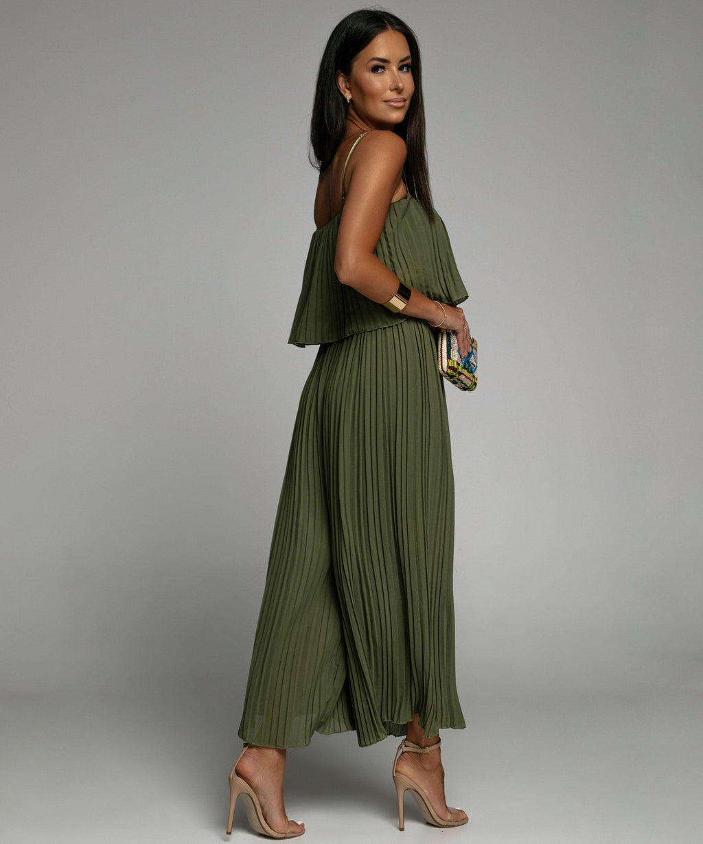 Combinaison Une Pièce Avec Design Plissé Et Coupe Sans Manches Pour Femmes | Idéal Pour Toutes Occasions