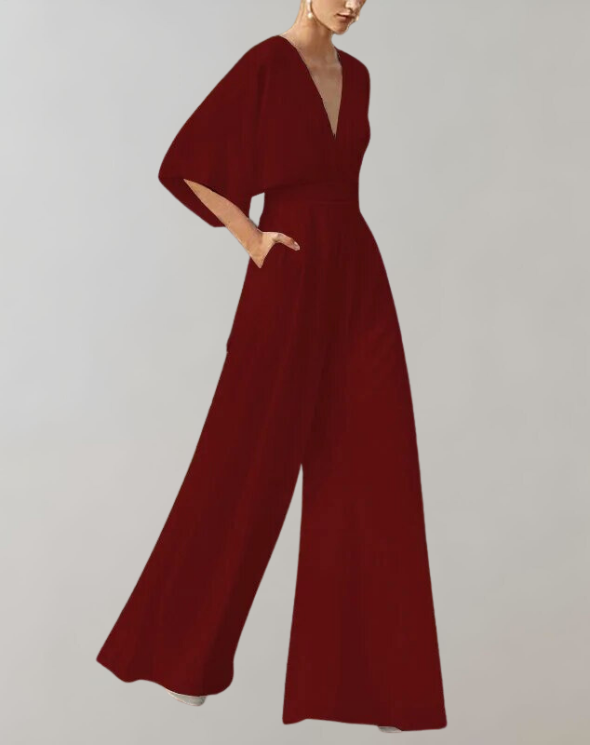 Esmeralda | Combinaison Femme à Col V et Jambes Larges