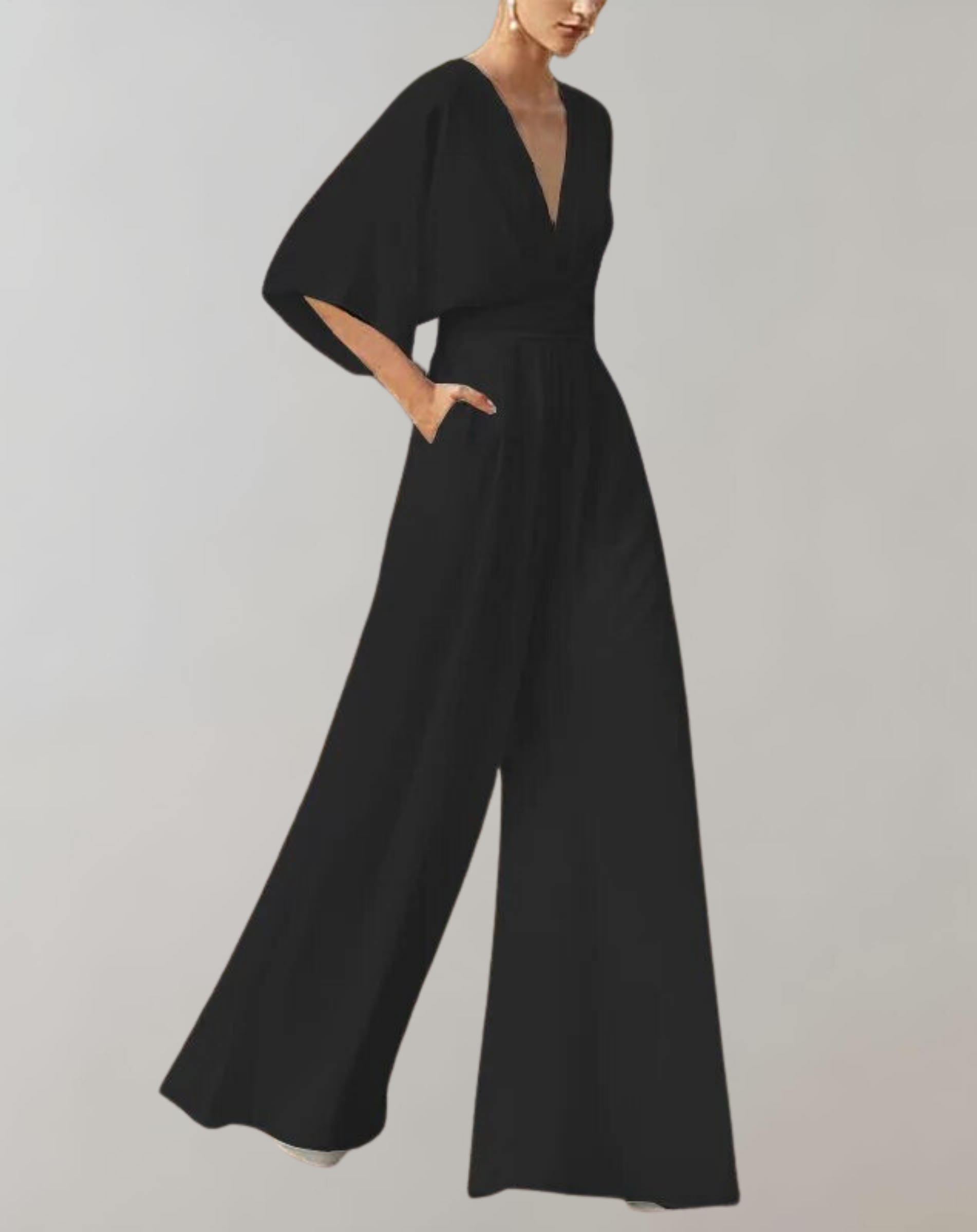 Esmeralda | Combinaison Femme à Col V et Jambes Larges