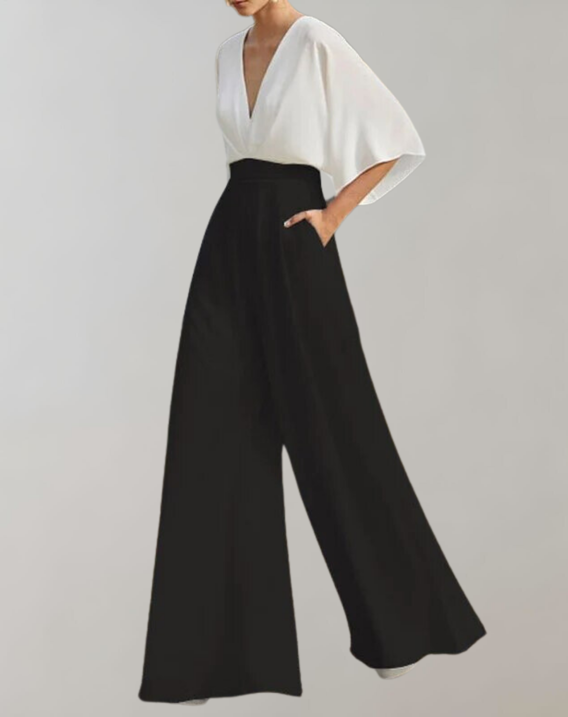 Esmeralda | Combinaison Femme à Col V et Jambes Larges