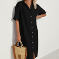 Estelle | Robe Chemise Midi à Boutons pour Femmes
