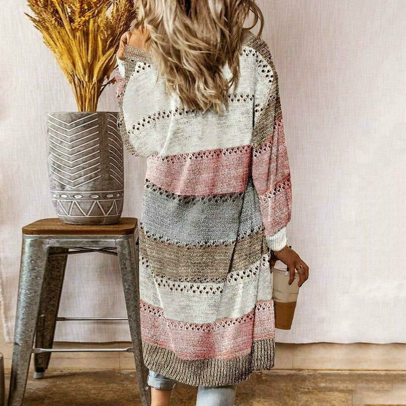 Nora | Cardigan Rayé Moderne et Polyvalent