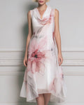 Robe Col Mock Sans Manches Florale