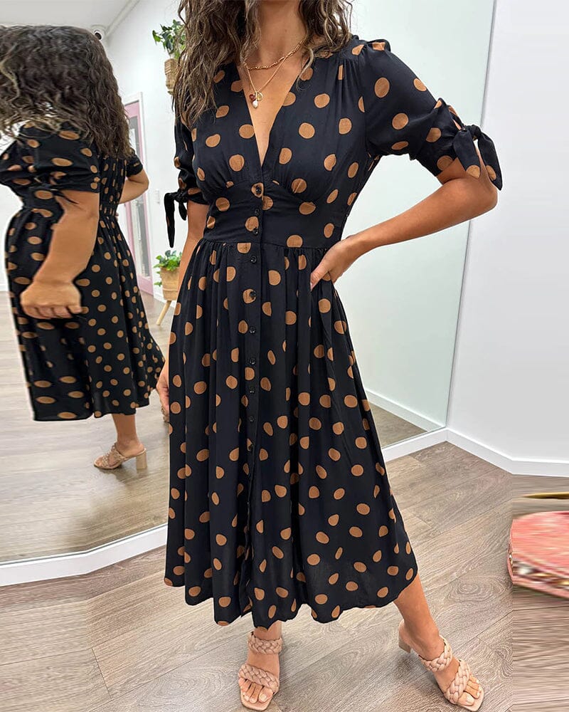 Bellamy - Robe à décolleté en V avec pois