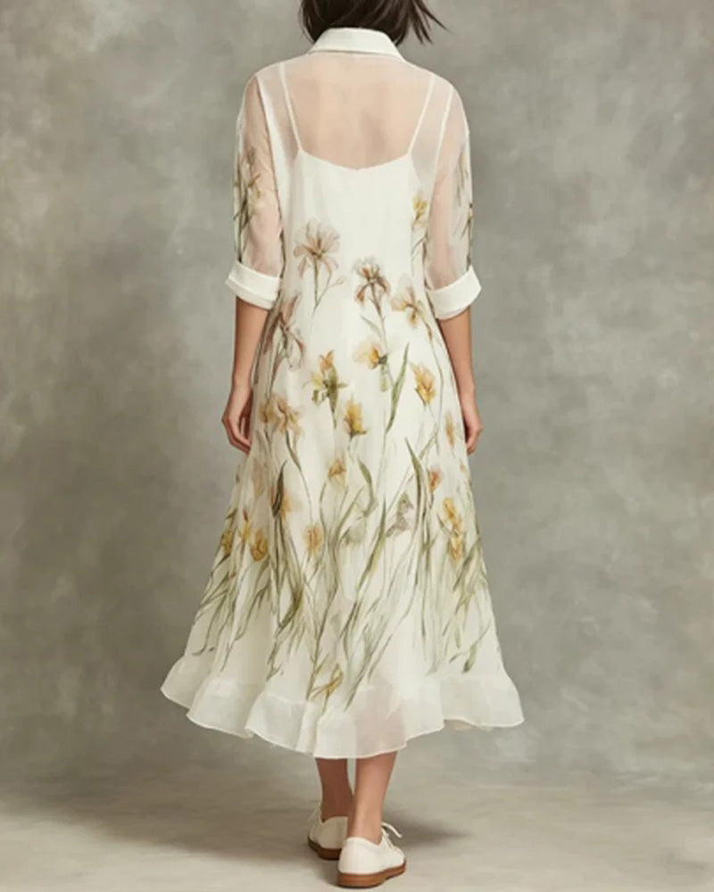 Ensemble Bretelle Spaghetti Robe + Revers Couverture