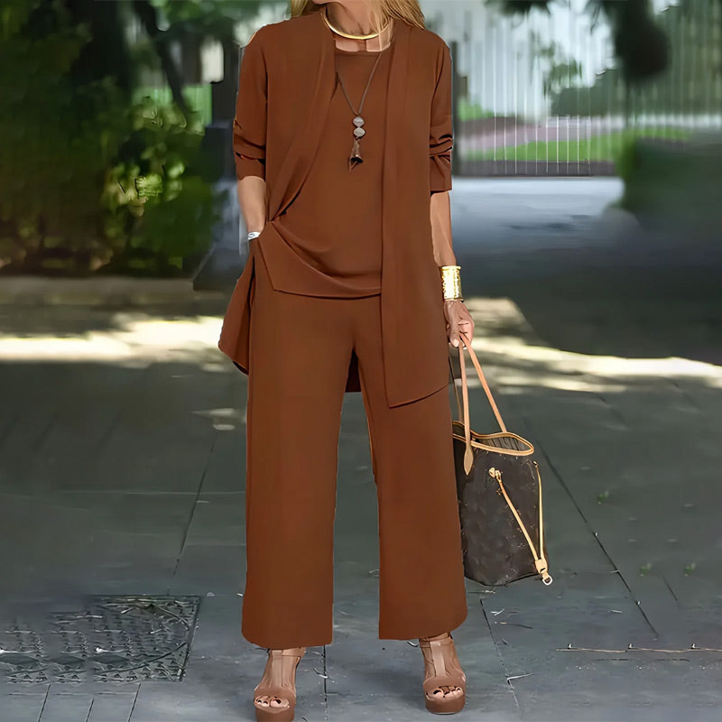 Ensemble chic 3 pièces pour femmes en coupe Relaxed Fit