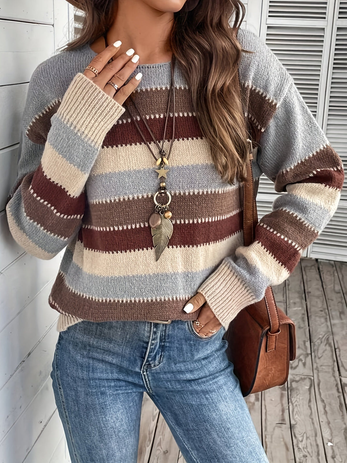 Delphine | Pull à Col Rond Rayé