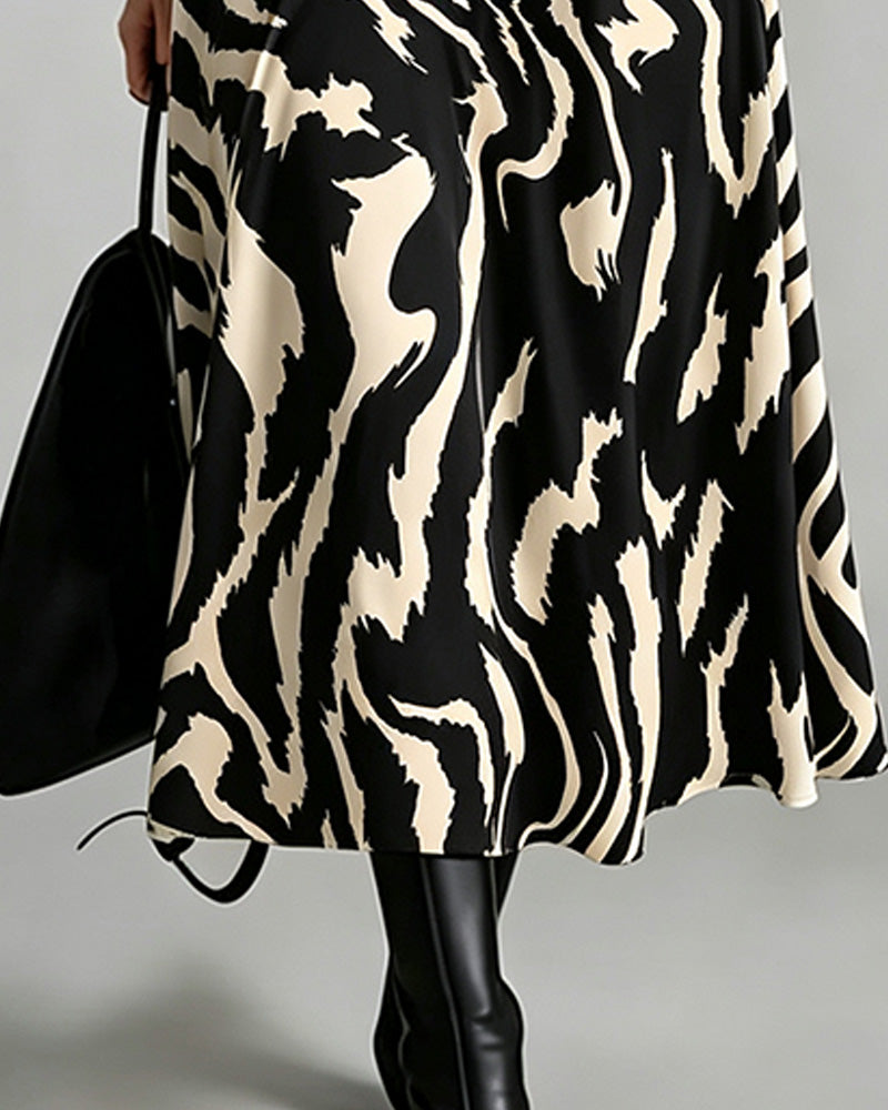 Robe Patchwork Zèbre Manche Longue