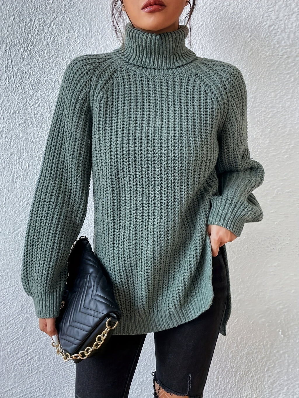 SWEAT-SHIRT À COL HAUT ET COUPE ÉLÉGANTE POUR FEMMES