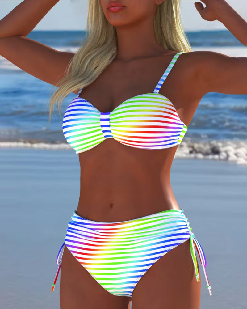 Luereda | Ensemble de bikini coloré avec motif rayé