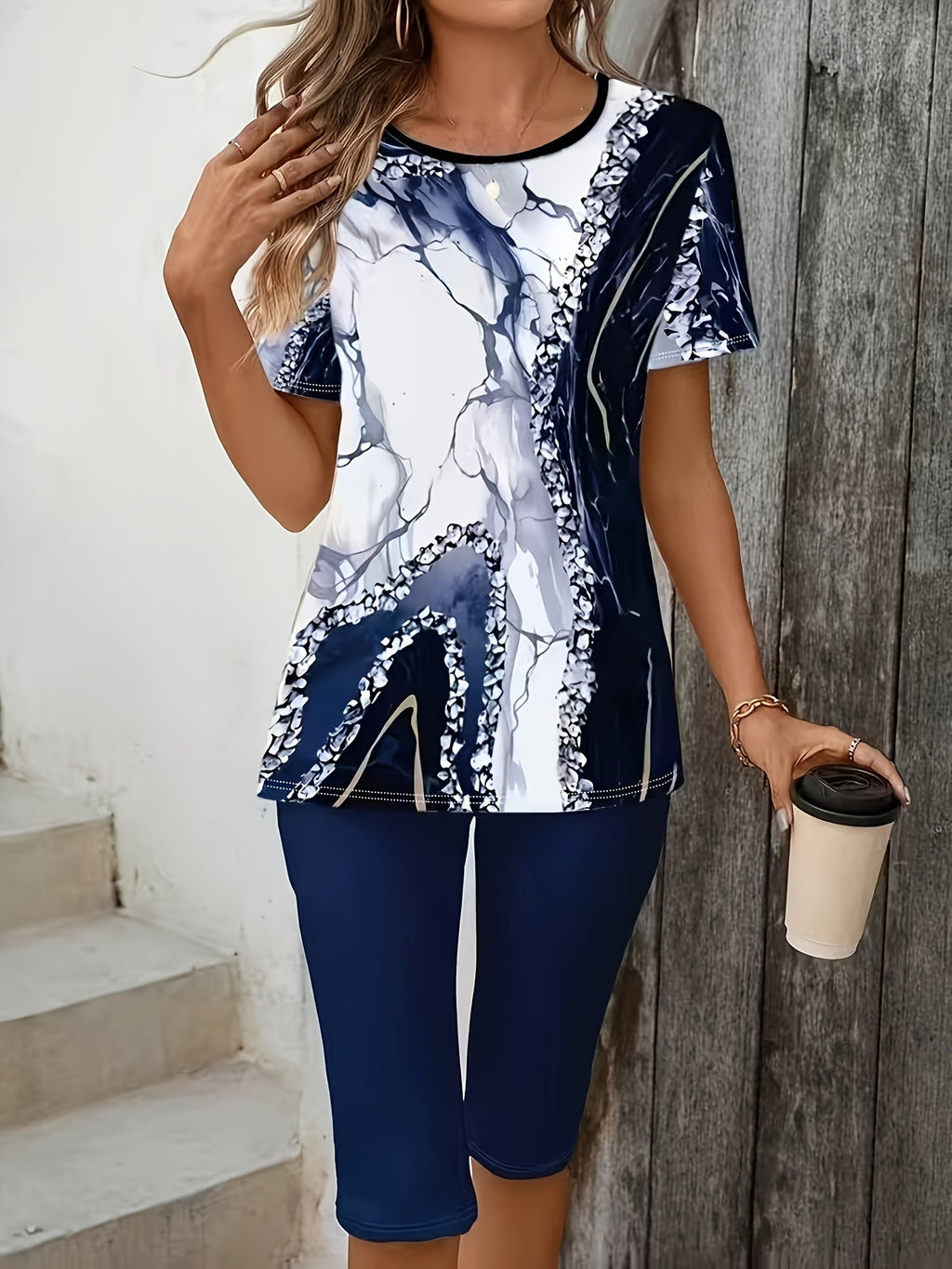 Yulanda | Ensemble de loisirs confortable avec motif abstrait