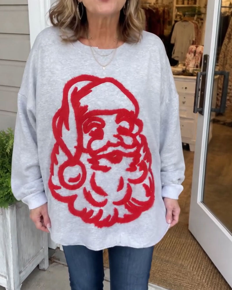 Sweatshirt Loose Stylé de Père Noël
